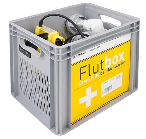 Flutbox-Set Flutbox-Set mit Tauchpumpe und Feuerwehrschlauch